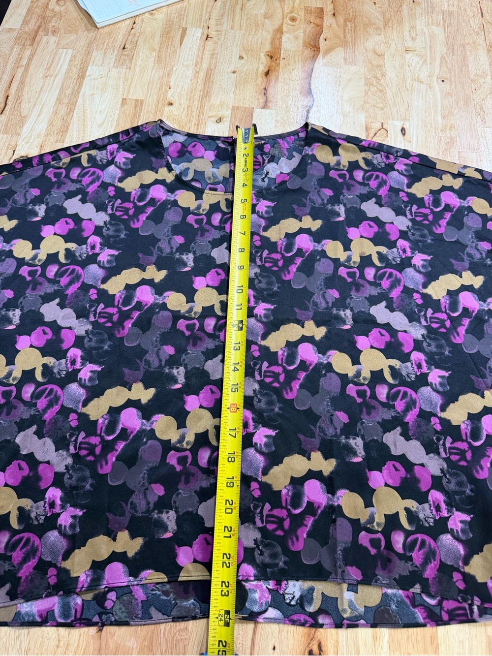 Black Top with Pink & Gold Abstract Print